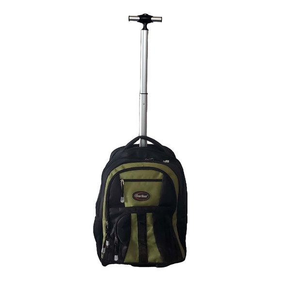 Green Travel Bags Green Travel Wheeled Backpack Nylon Carry On